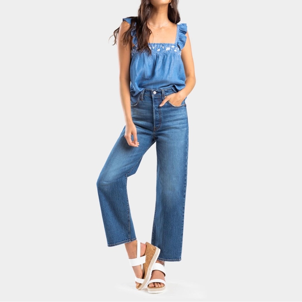 Levi’s Ribcage Straight Leg High Rise Jeans Blue Size 26